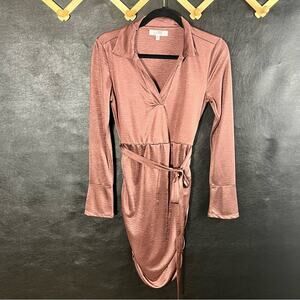Luana Brown Jersey Ruched‎ Dress Size XS